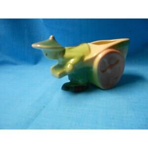 Vtg Shawnee Pottery Chinese Man Rickshaw Cart Planter 40s 50s #539 USA Ceramic